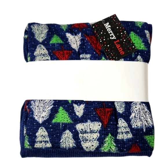 Merry Lane Men's XL Midnight Blue  Christmas Tree 2pc Pajama Set - Picture 4 of 5